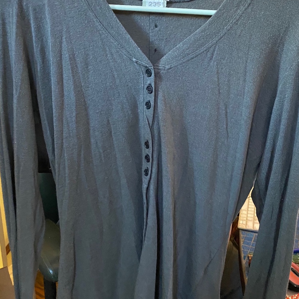 Transit Par-such Long sleeved button grey/blue